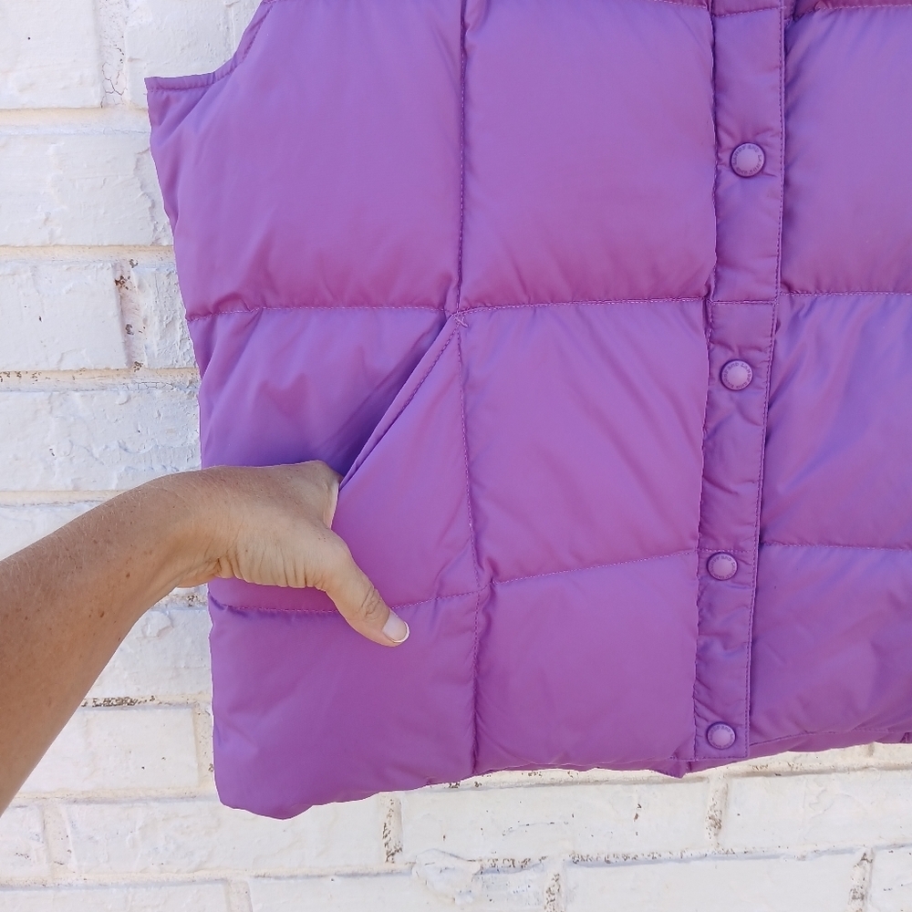 Lands' End Down Puffer Vest Purple Large - Picture 3 of 5